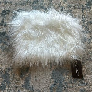 White plush feathered crop top. NWT.